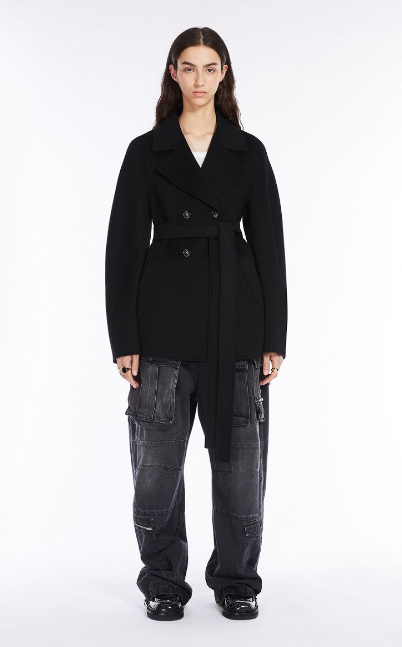 Abrigos Max Mara Cashmere-blend Robe-style Jacket Negras | MMR593839