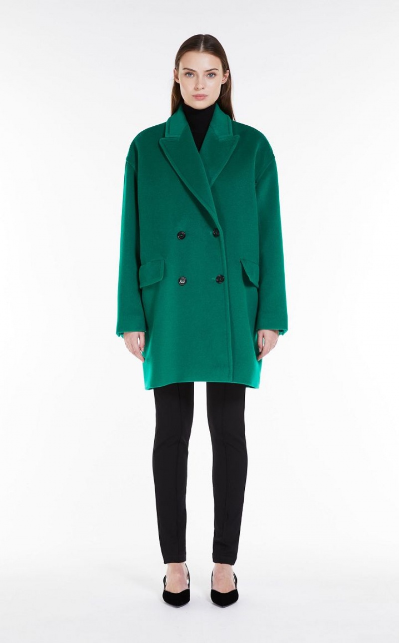 Abrigos Max Mara Lana And Cashmere Oversized Jacket Verde | MMR593865