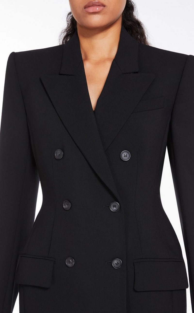 Blazers Max Mara Double-breasted Long Negras | MMR594035