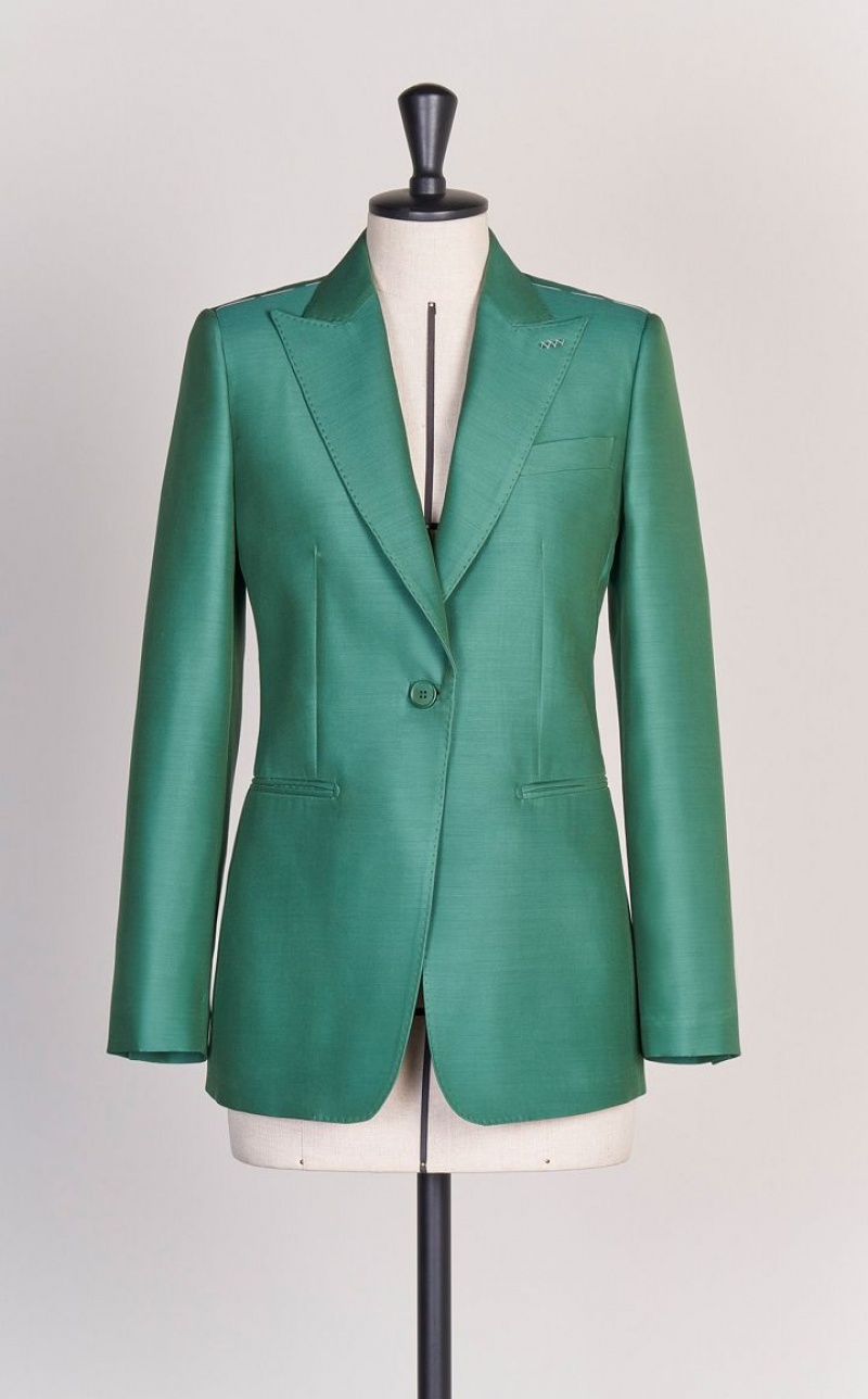 Blazers Max Mara Lana And Silk Double-fabric Verde | MMR594029