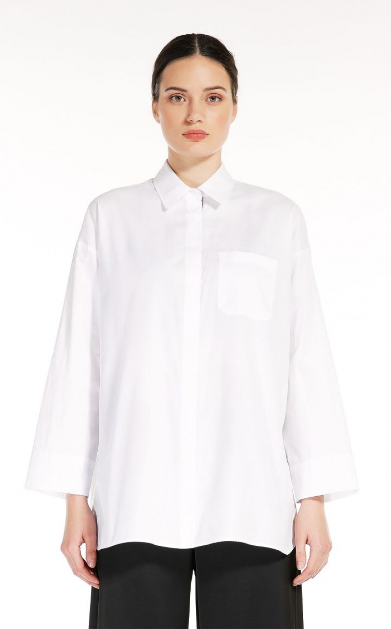 Blusa Max Mara Algodon Oxford Blancas | MMR593612