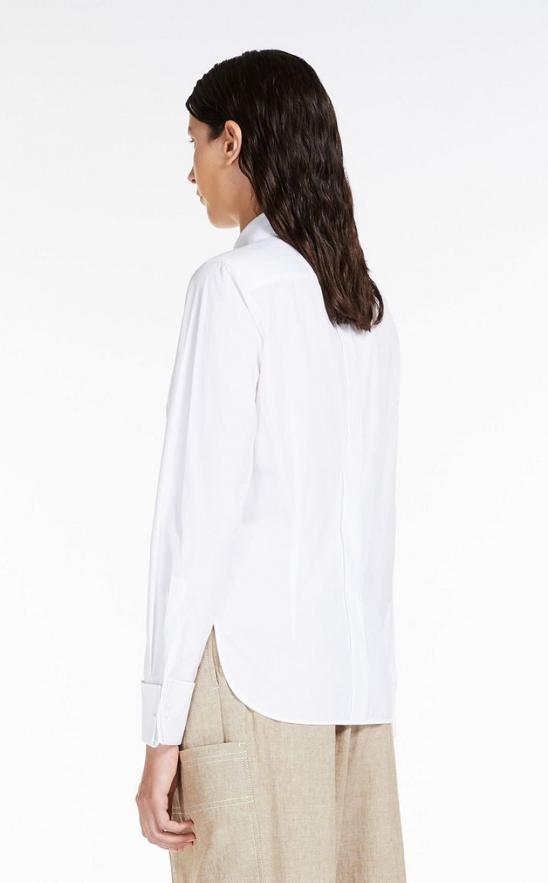 Blusa Max Mara Algodon Poplin Blancas | MMR593548