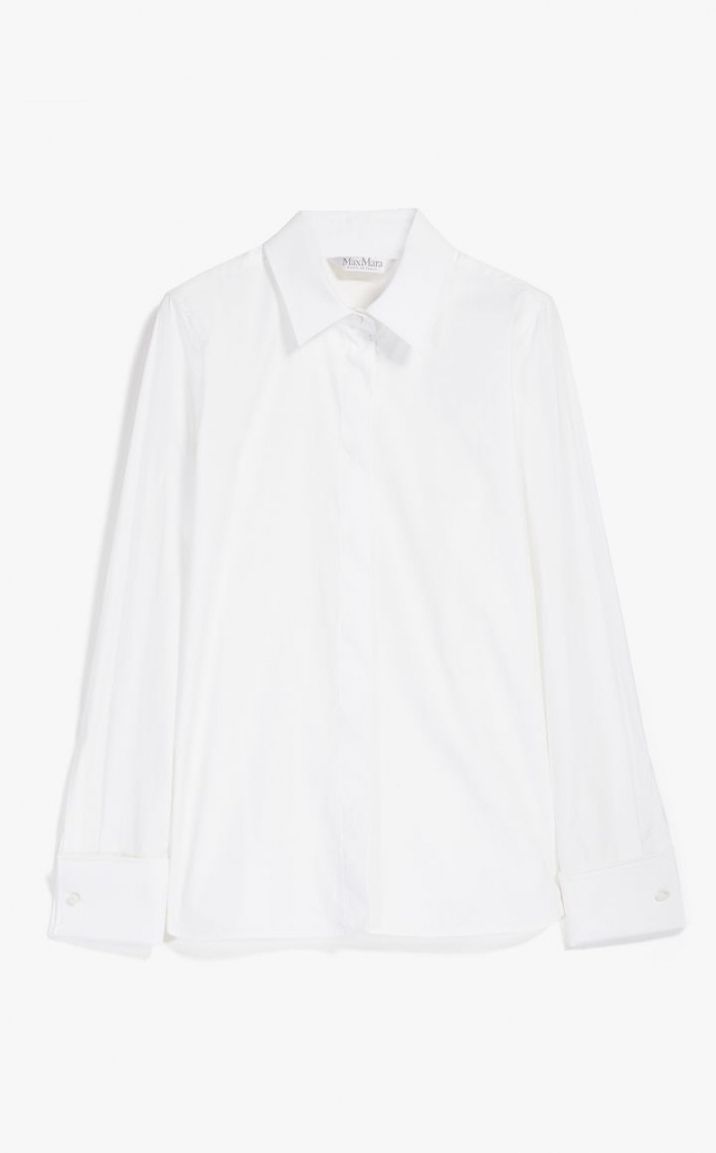 Blusa Max Mara Algodon Poplin Blancas | MMR593548