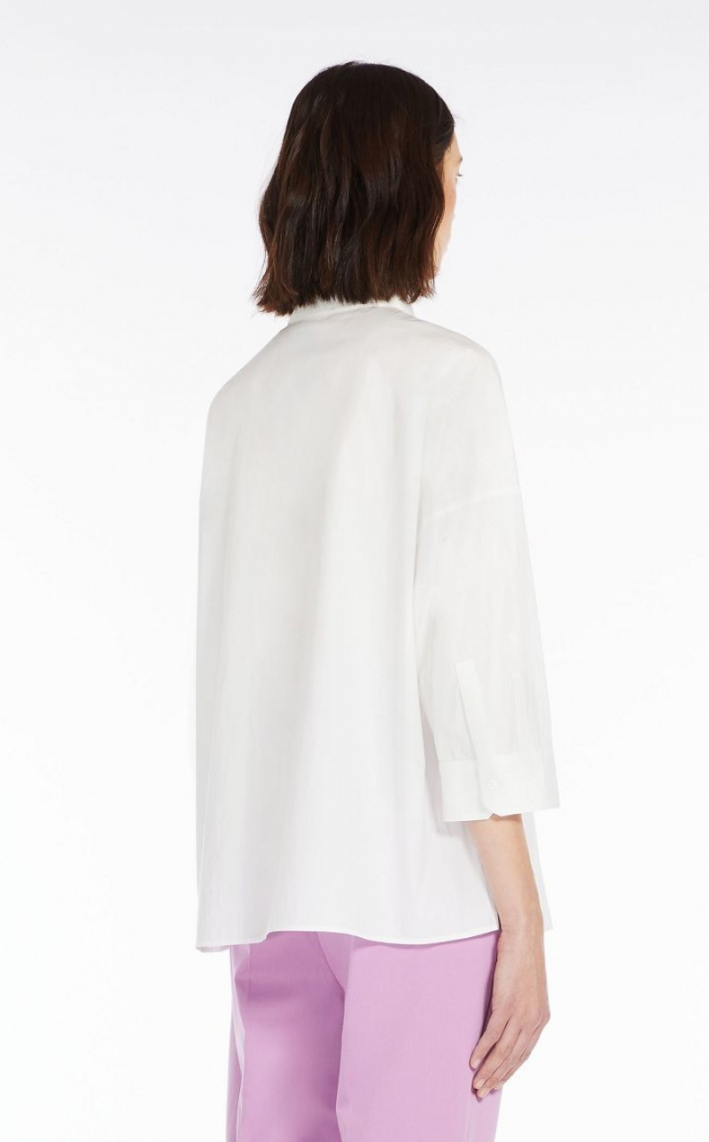 Blusa Max Mara Shirt In Organic Algodon Poplin Blancas | MMR593617