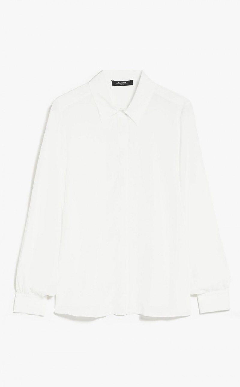 Blusa Max Mara Shirt In Washed Silk Blancas | MMR593562