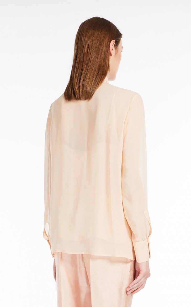 Blusa Max Mara Silk Georgette Rosas Claro | MMR593578