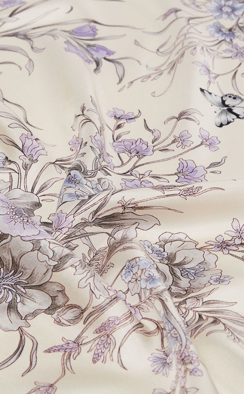 Bufandas Max Mara In Printed Silk Twill Marrones | MMR594276