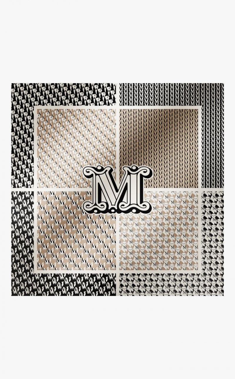 Bufandas Max Mara Printed Silk Foulard Marrones | MMR594265