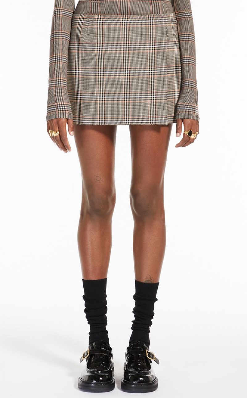 Falda Max Mara Glen Plaid Mini Marrones | MMR593682