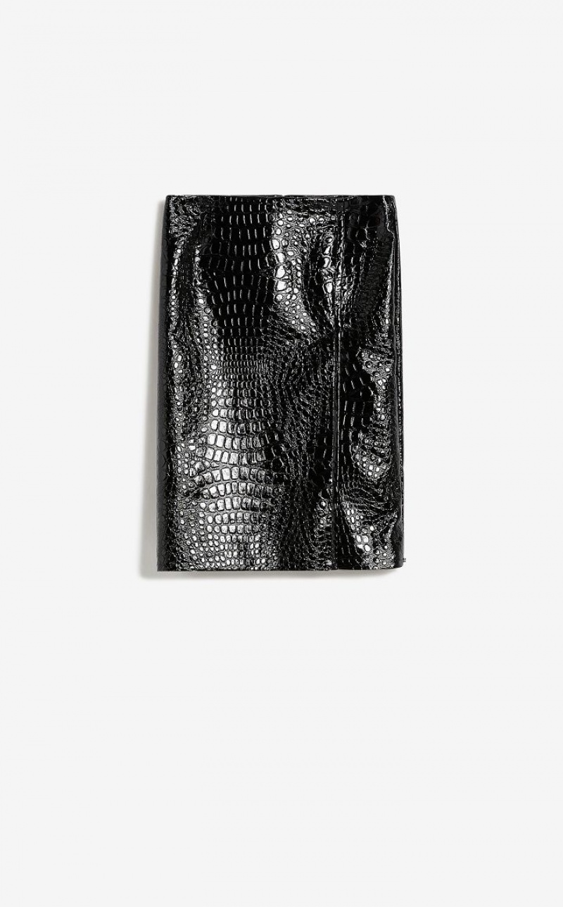 Falda Max Mara Pencil In Crocodile-effect Vinyl Fabric Negras | MMR593684