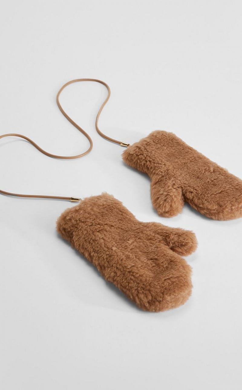 Guantes Max Mara Mittens In Teddy Fabric Marrones | MMR594236