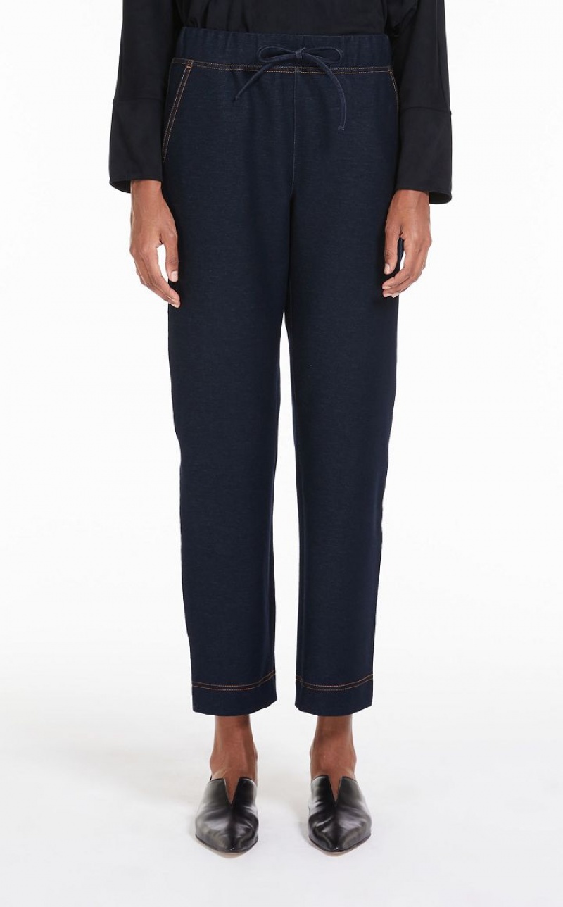 Jeans Max Mara Denim Jersey Joggers Azul Marino | MMR593816