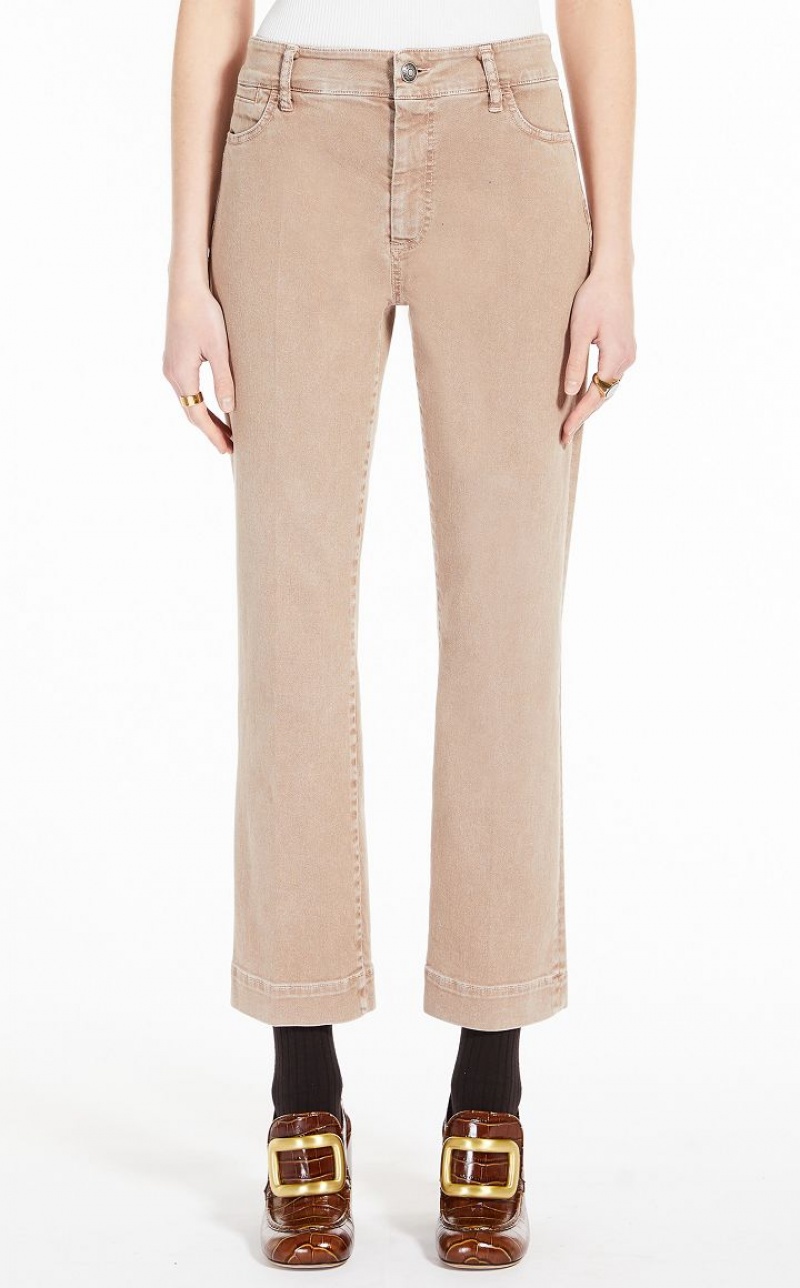 Jeans Max Mara Flared Stretch Denim Beige | MMR593763