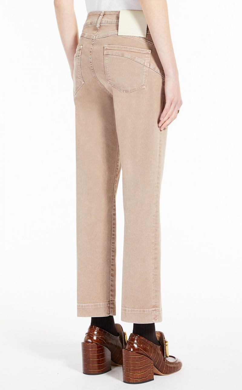 Jeans Max Mara Flared Stretch Denim Beige | MMR593763