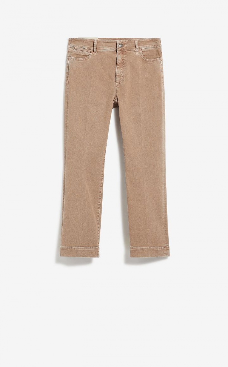 Jeans Max Mara Flared Stretch Denim Beige | MMR593763