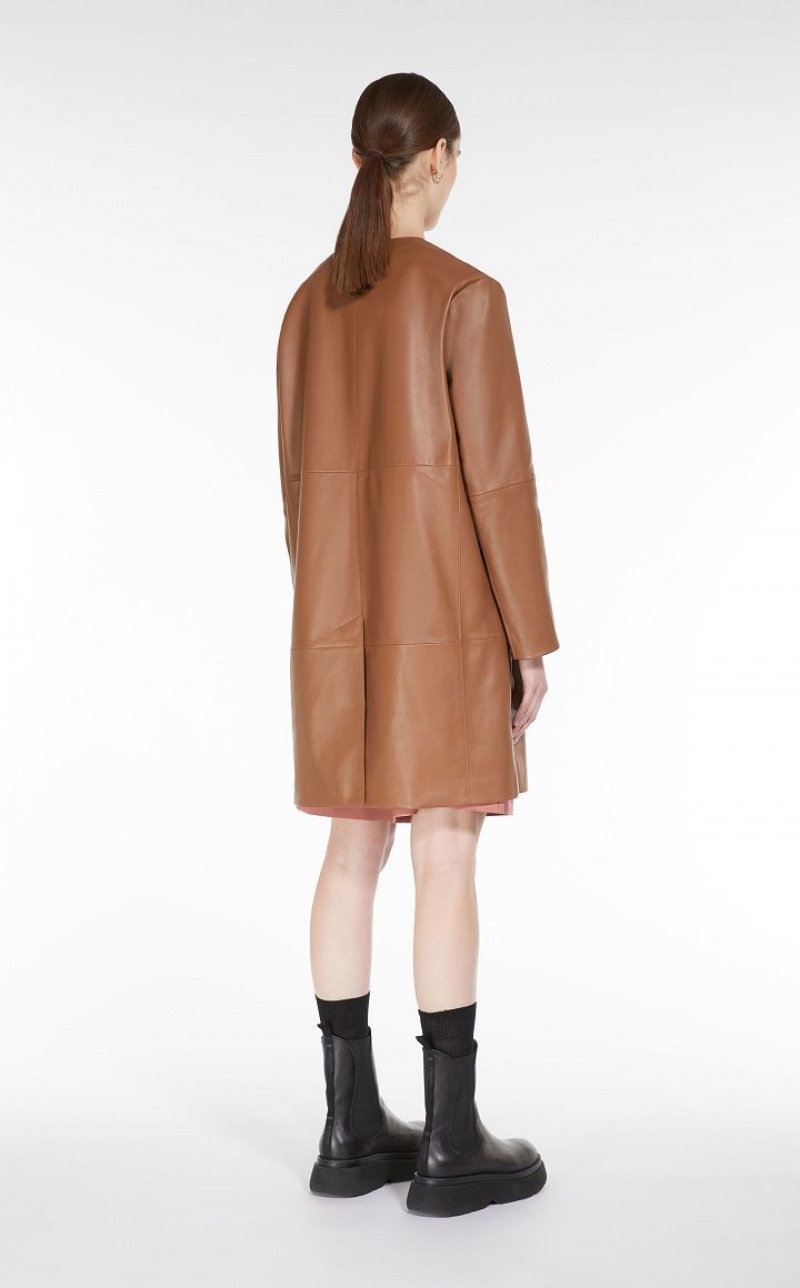 Leather Max Mara Duster Coat Marrones | MMR594017