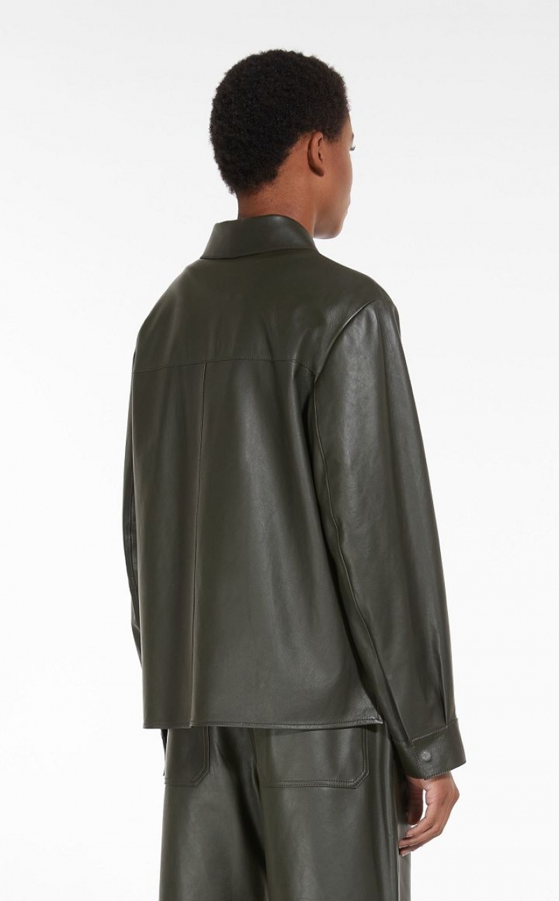 Leather Max Mara Jackets Verde Menta | MMR594015