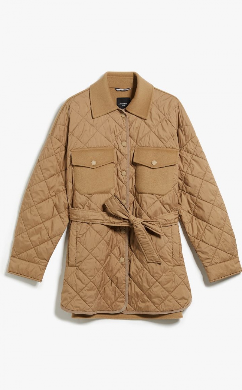 Padded Max Mara Acolchado Jacket In Technical Fabric And Lana Marrones | MMR594007