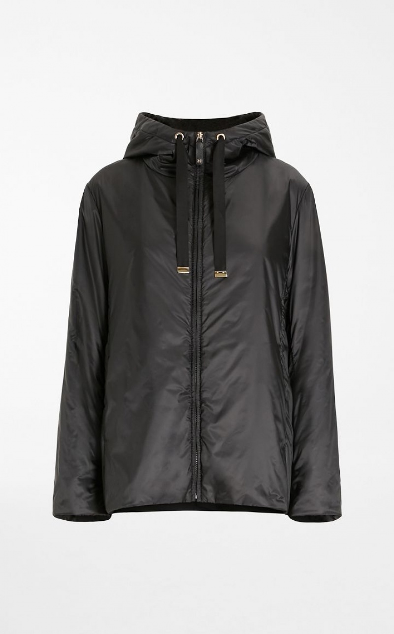 Padded Max Mara Travel Jacket In Agua-resistant Technical Lona Negras | MMR594005