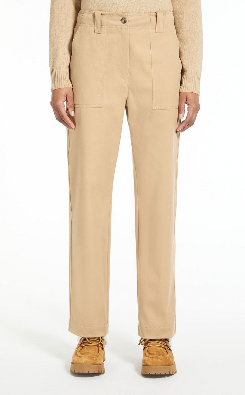 Pantalones Max Mara Algodon Drill Marrones | MMR593814