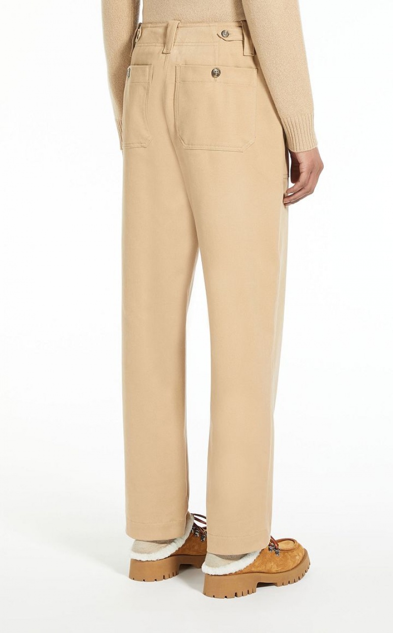 Pantalones Max Mara Algodon Drill Marrones | MMR593814