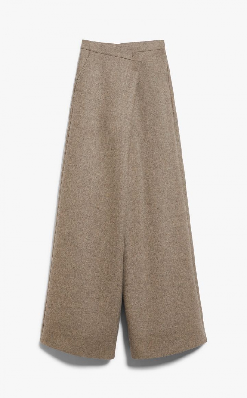 Pantalones Max Mara Anchos, Lana And Cashmere Marrones | MMR593738