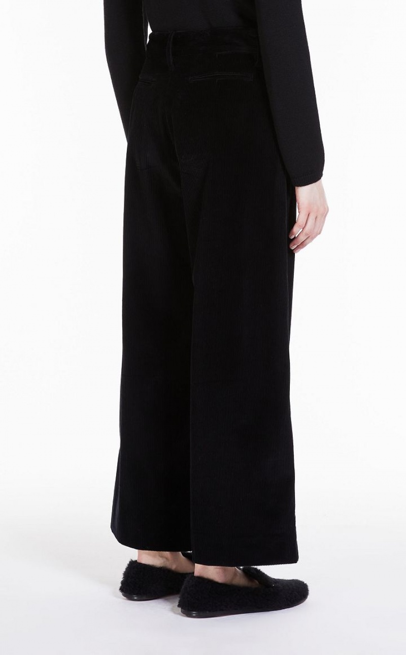 Pantalones Max Mara Anchos-fit Velvet Negras | MMR593785