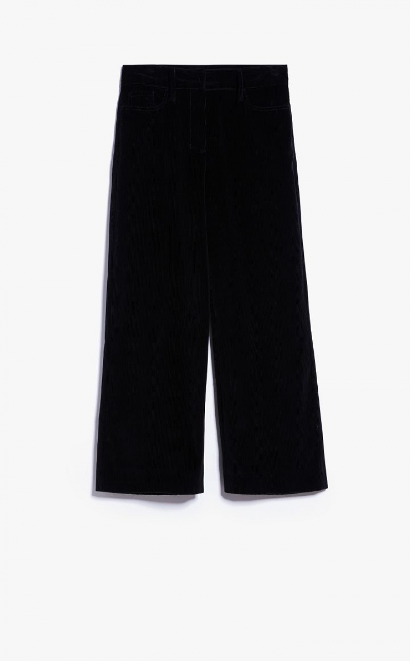 Pantalones Max Mara Anchos-fit Velvet Negras | MMR593785