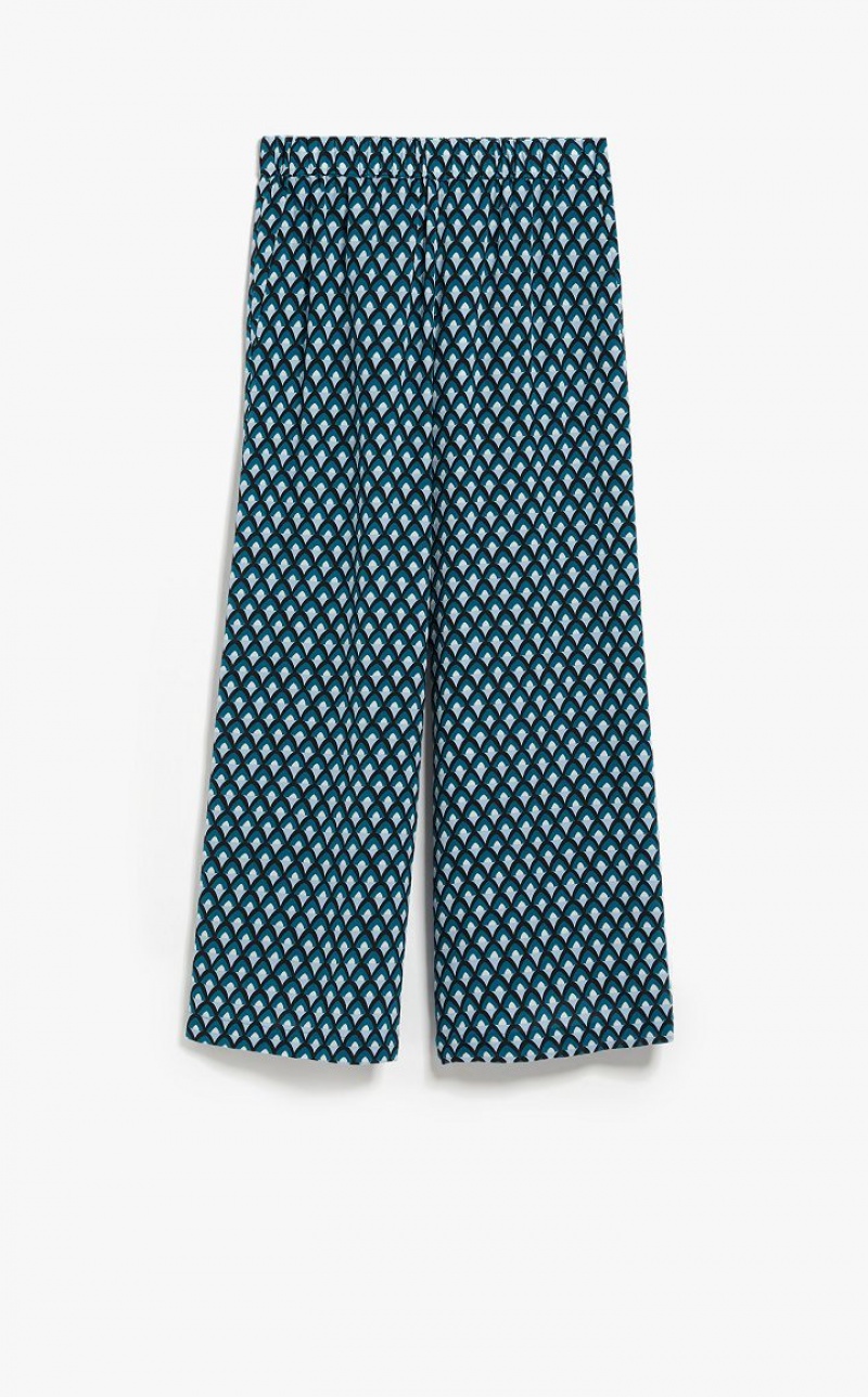 Pantalones Max Mara Cropped Silk Verde Menta | MMR593826