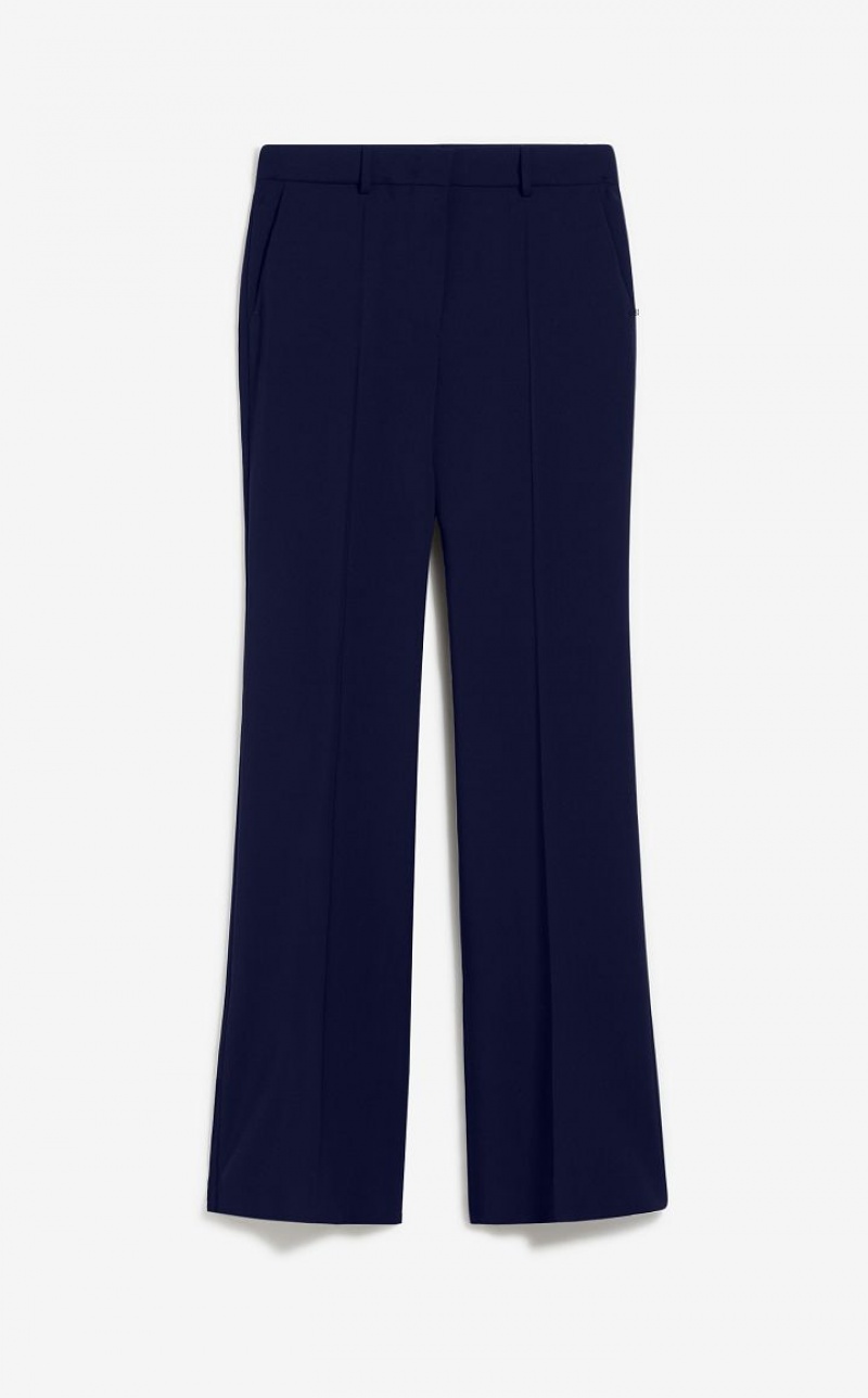 Pantalones Max Mara Flared Pure Lana Azul Marino | MMR593750