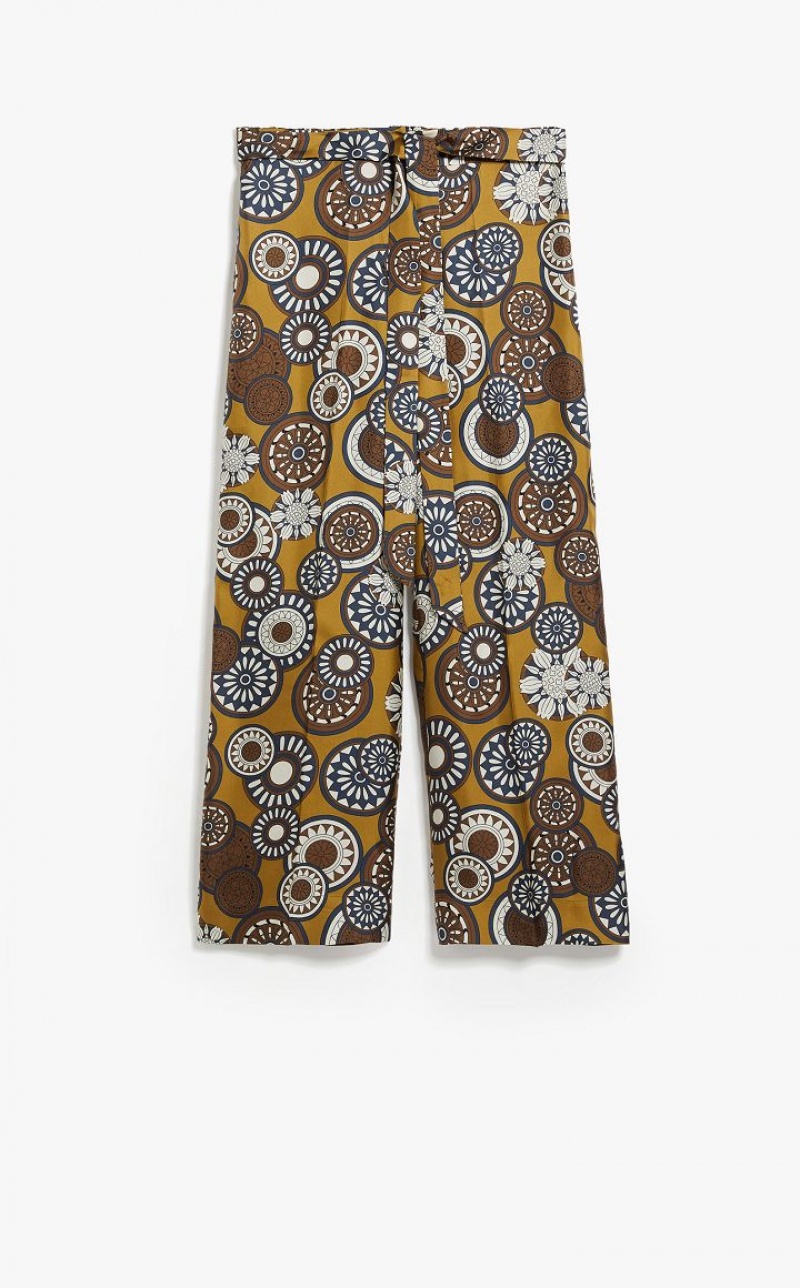 Pantalones Max Mara Fluid Printed Silk Mango | MMR593817