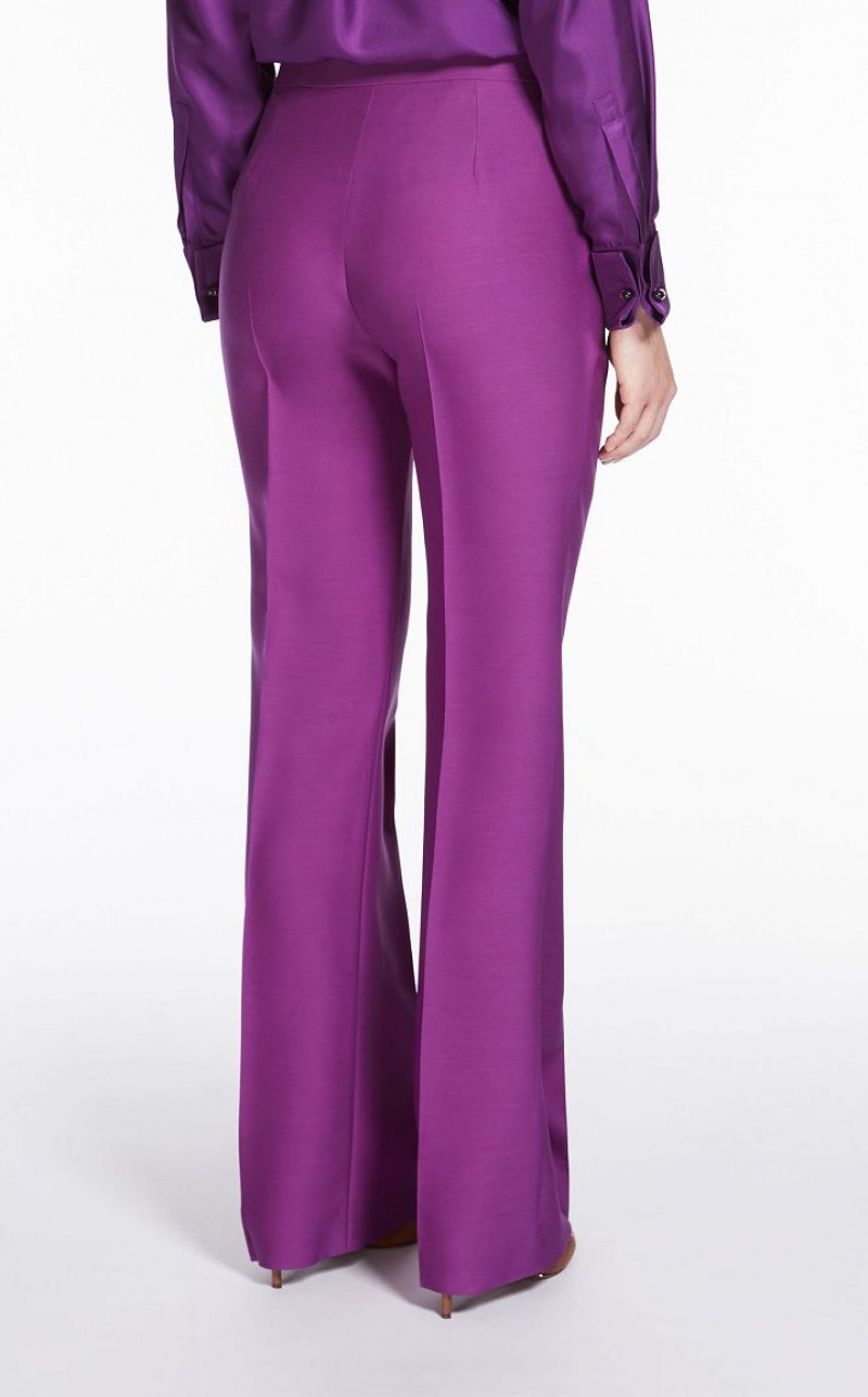 Pantalones Max Mara Lana And Silk Double-fabric Moradas | MMR593745