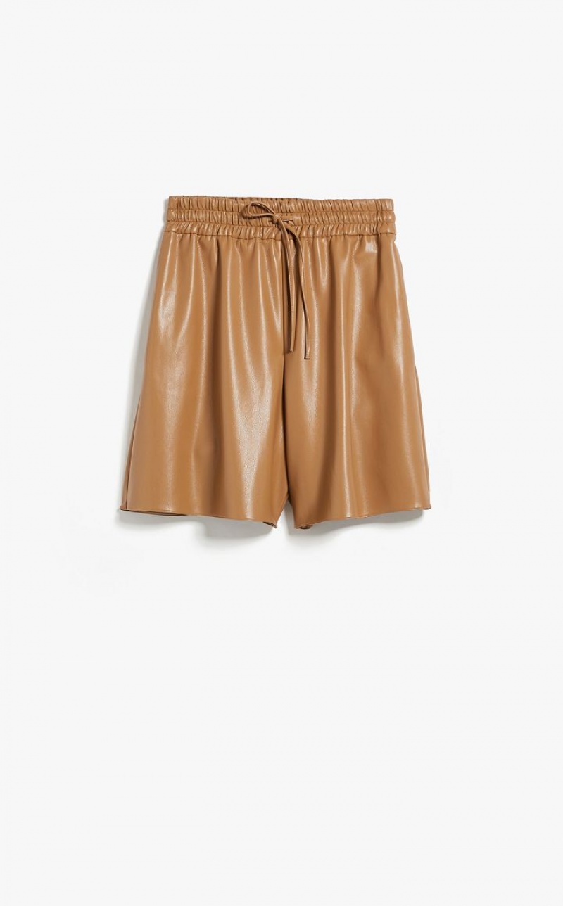 Pantalones Max Mara Loose-fit Shorts With Drawstring Marrones | MMR593755