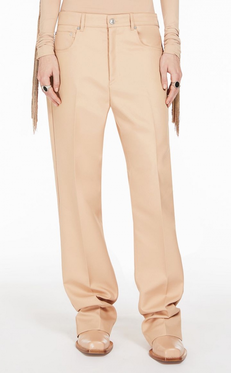 Pantalones Max Mara Low-rise Albaricoque | MMR593766