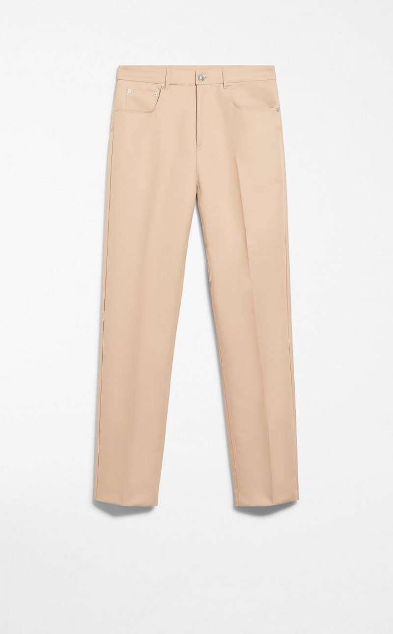 Pantalones Max Mara Low-rise Albaricoque | MMR593766