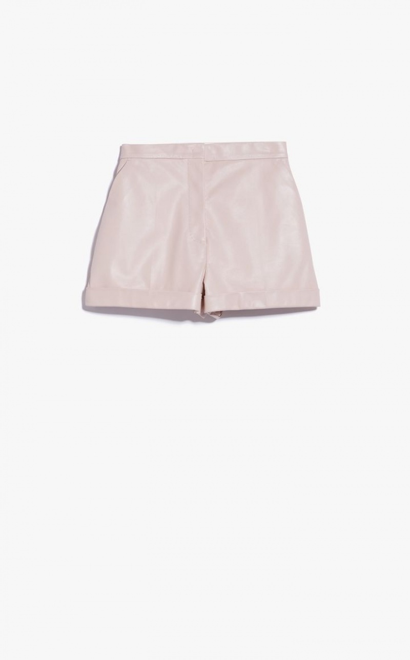 Pantalones Max Mara Nappa Cuero Shorts Rosas | MMR593767