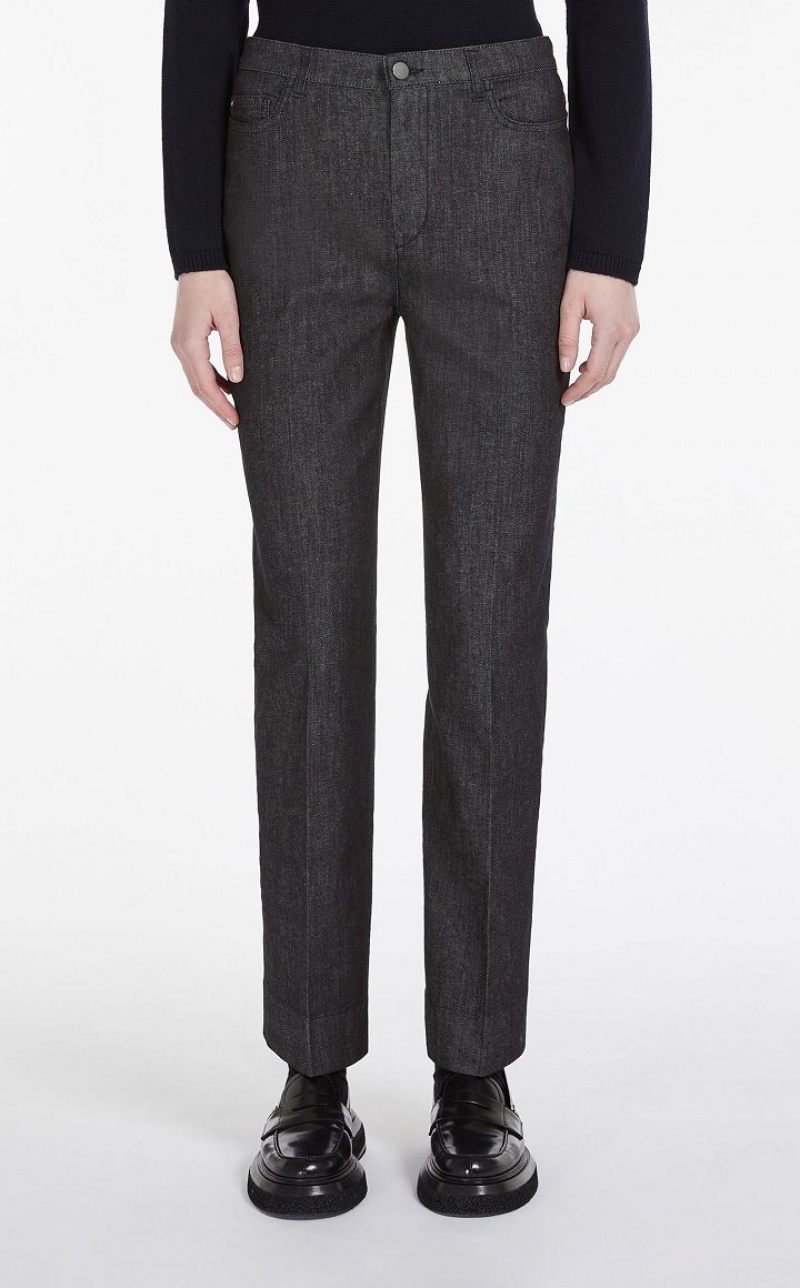 Pantalones Max Mara Slim Denim Negras | MMR593765