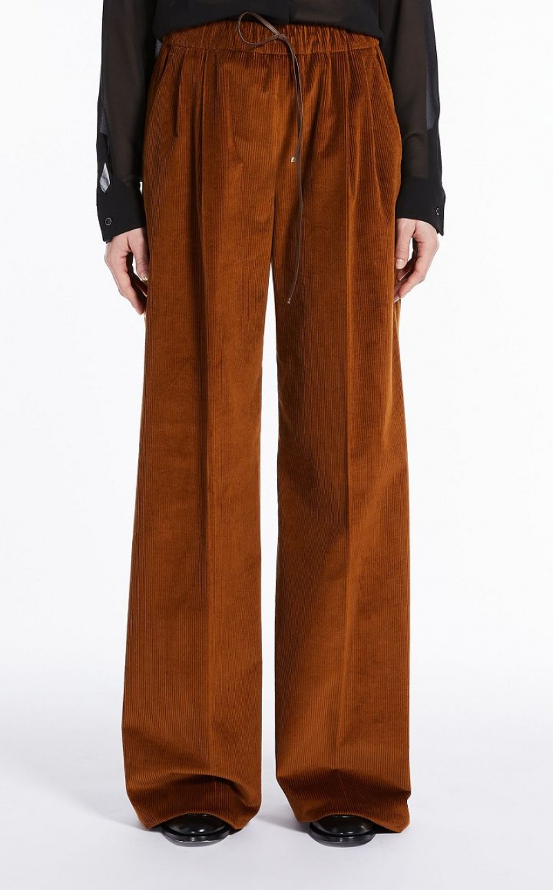 Pantalones Max Mara Soft Velvet And Cashmere Naranjas | MMR593797