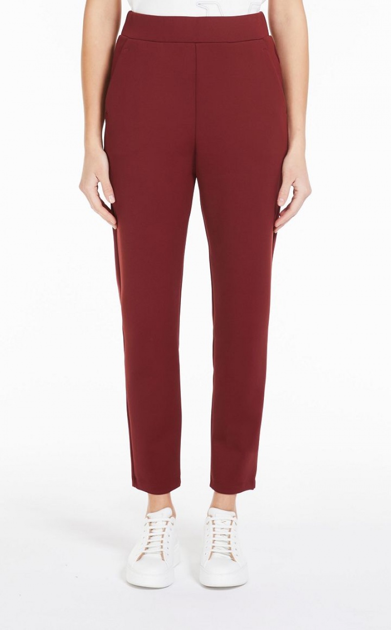 Pantalones Max Mara Technical Fleece Rojas Oscuro | MMR593803