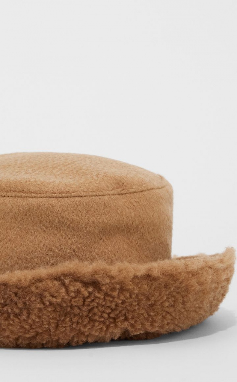 Sombreros Max Mara Reversible Teddy Fabric And Camel Colour Marrones | MMR594316