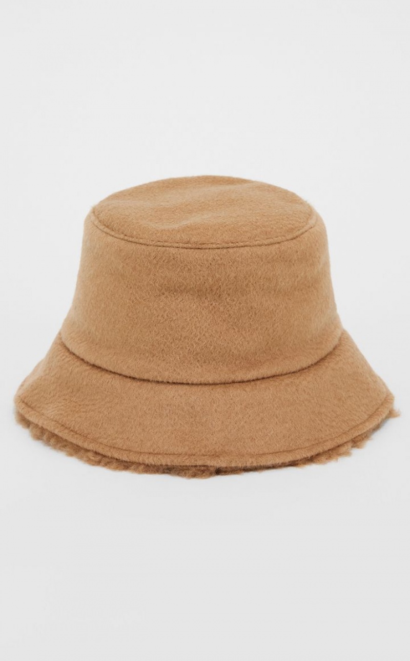 Sombreros Max Mara Reversible Teddy Fabric And Camel Colour Marrones | MMR594316