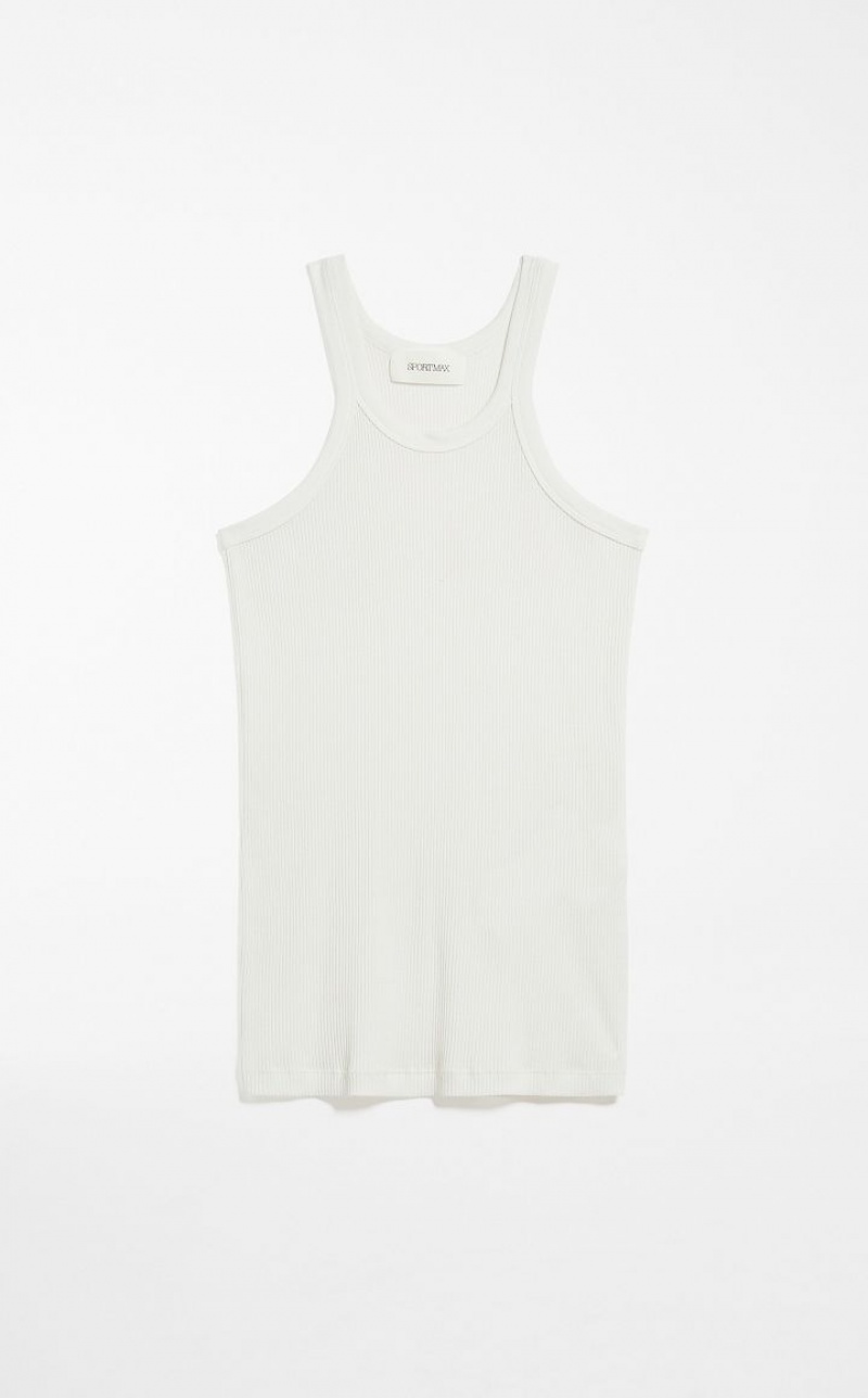 Tops Max Mara Silk-blend Jersey Vest Blancas | MMR593650