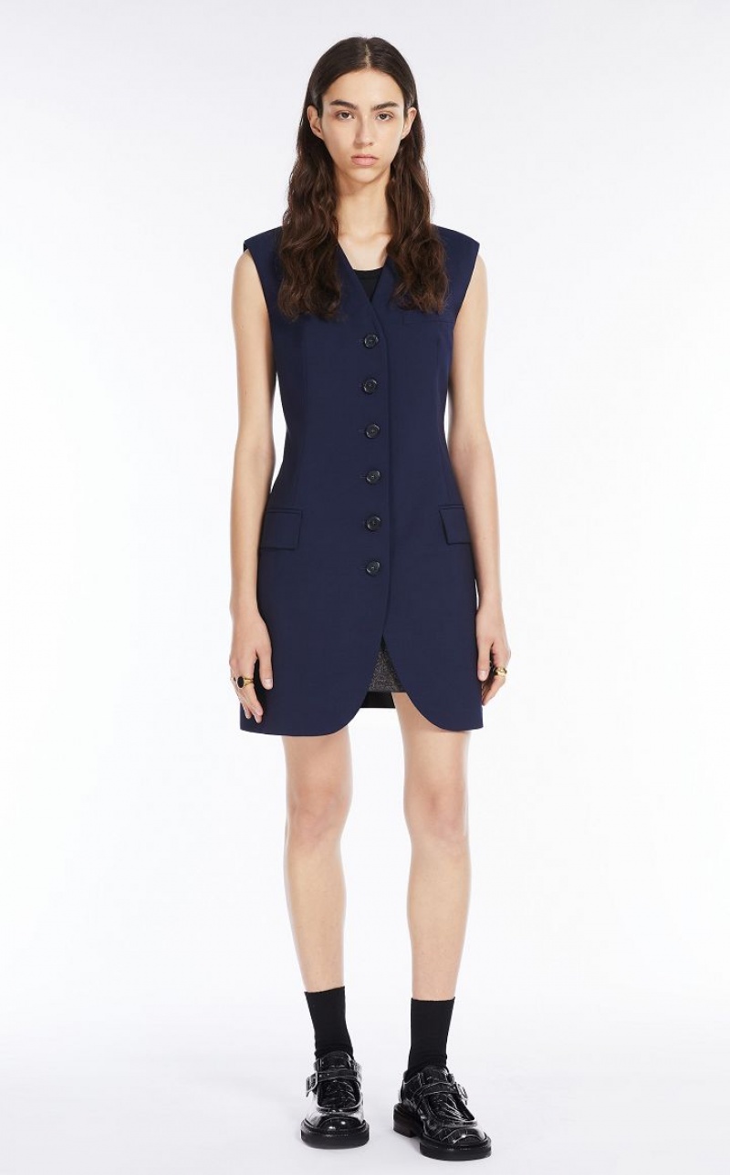 Traje Max Mara Long Waistcoat Azul Marino | MMR593512