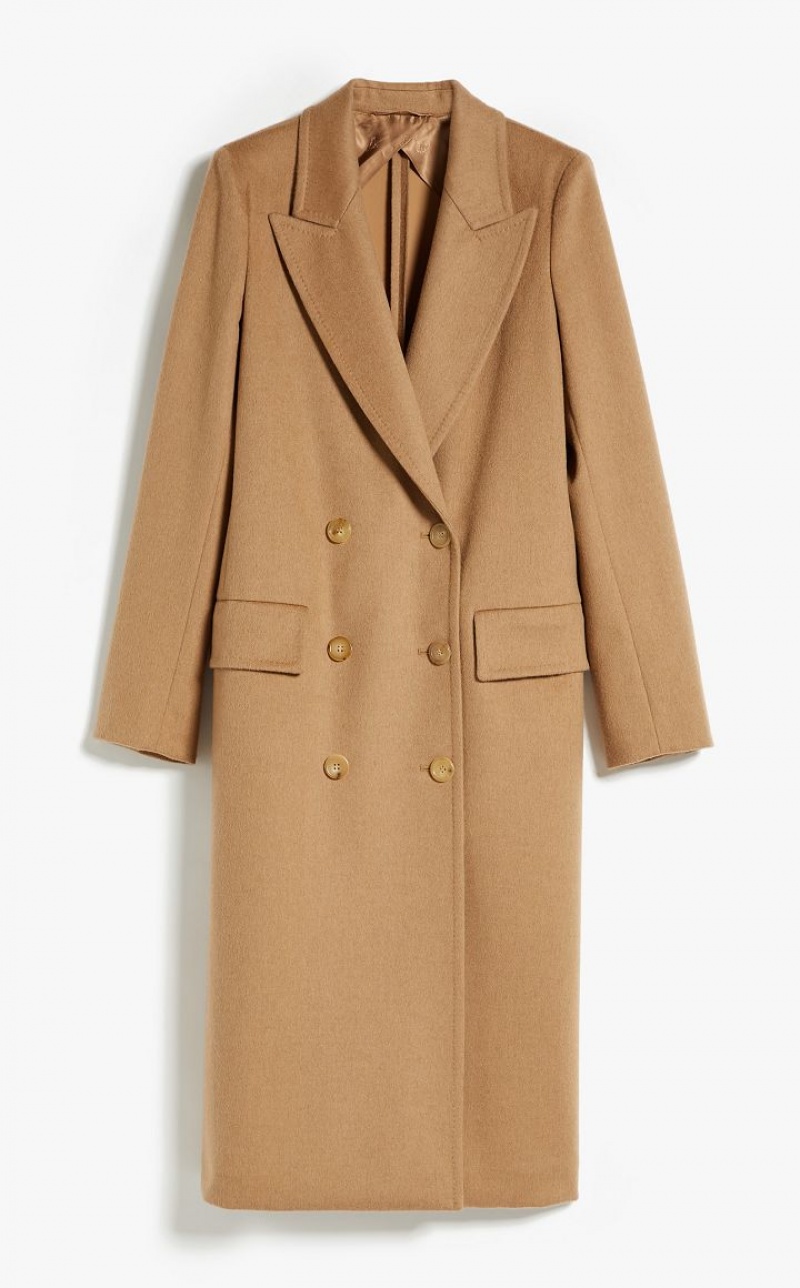 Trench Max Mara Double-breasted Camel Beige | MMR593945