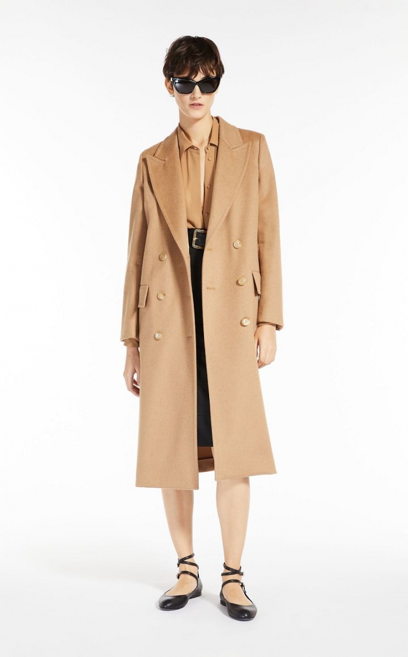 Trench Max Mara Double-breasted Camel Beige | MMR593945