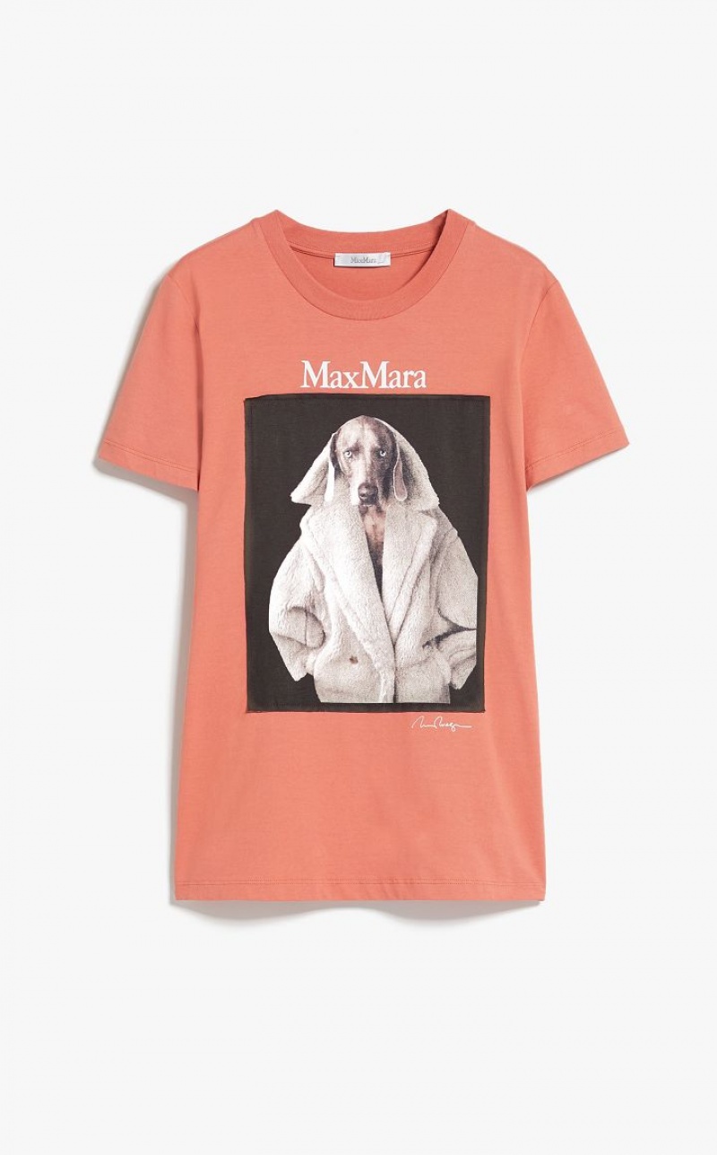 T-shirt Max Mara Algodon With Wegman Print Rosas | MMR593660