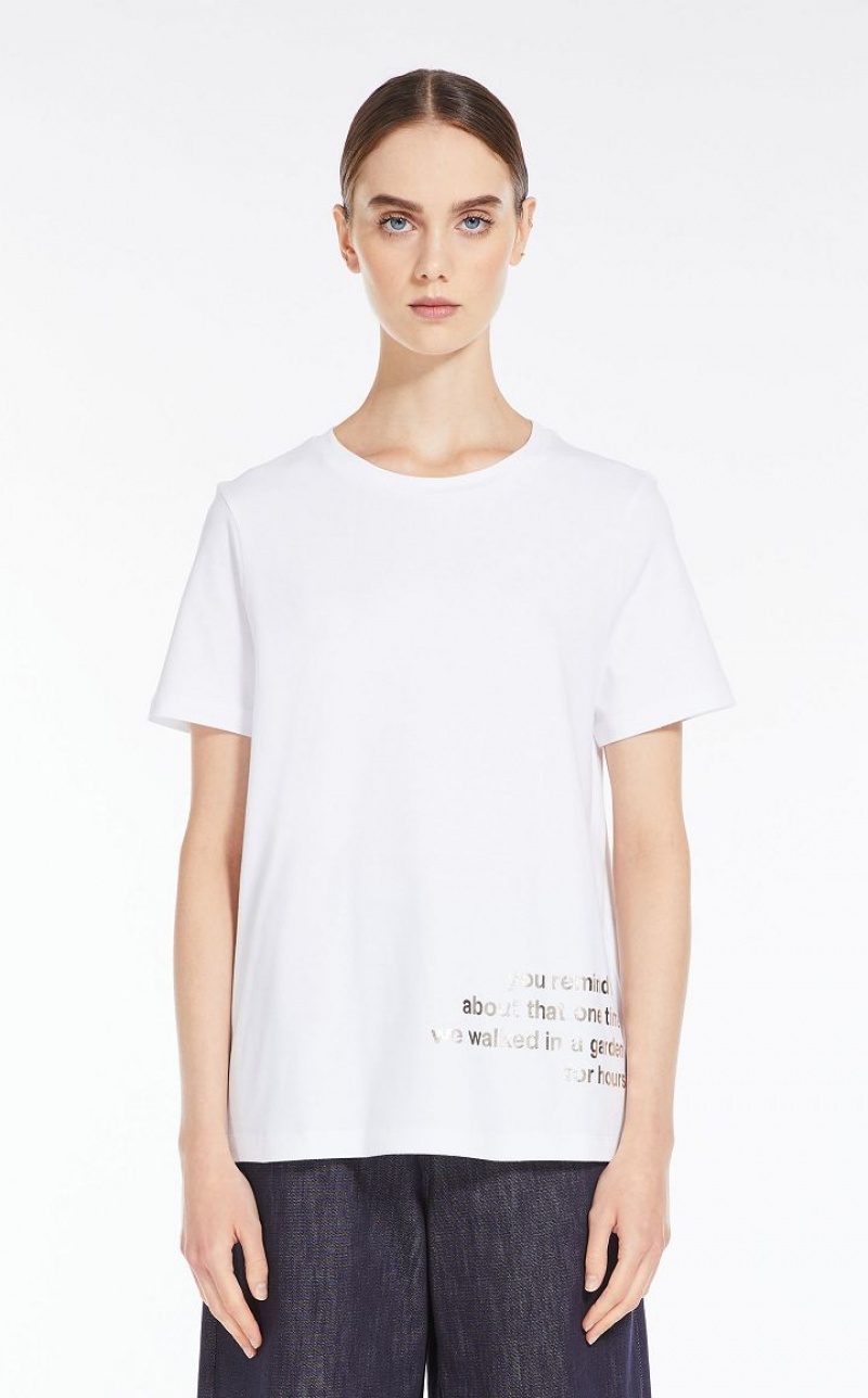 T-shirt Max Mara Printed Algodon Blancas | MMR593641