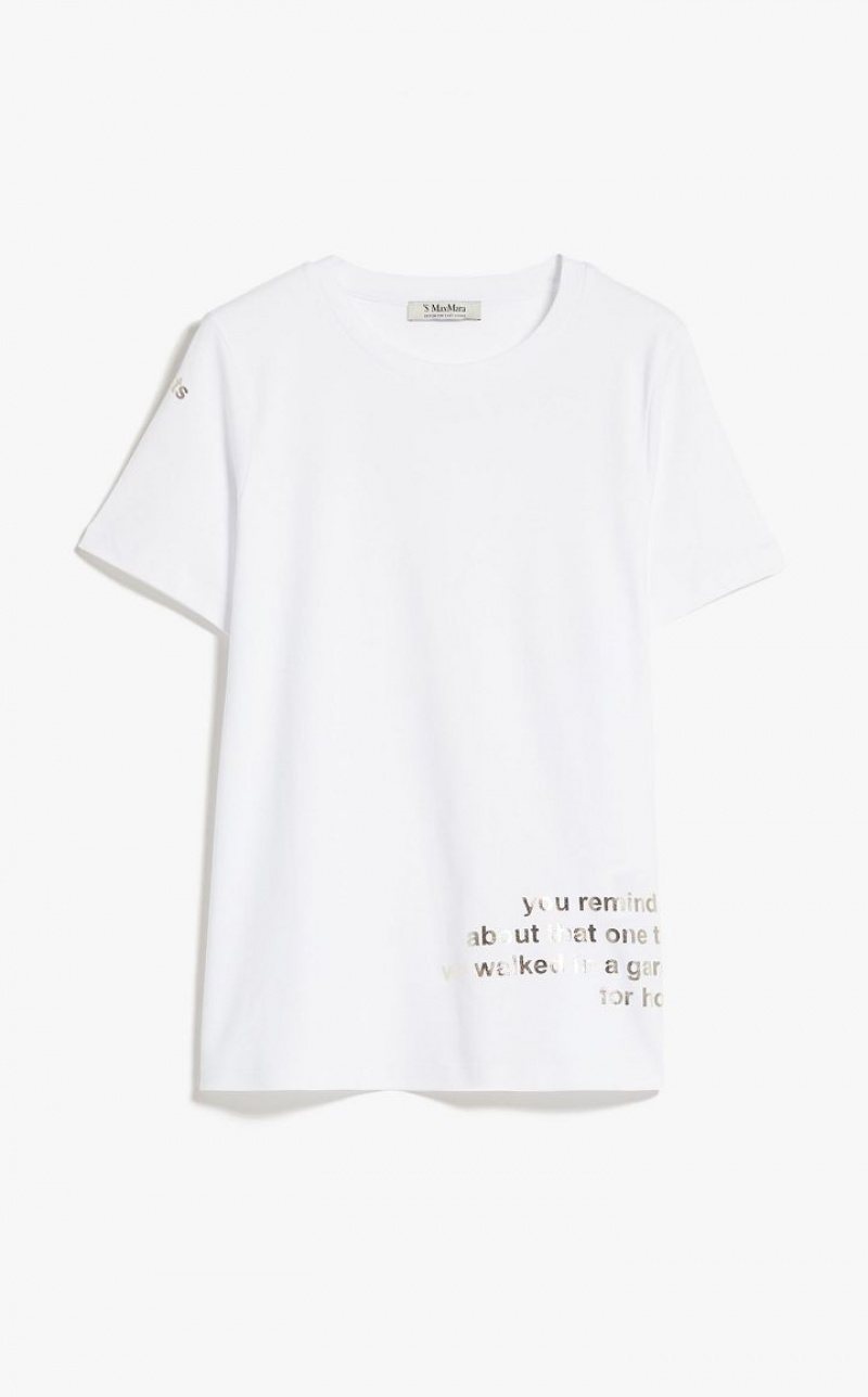 T-shirt Max Mara Printed Algodon Blancas | MMR593641