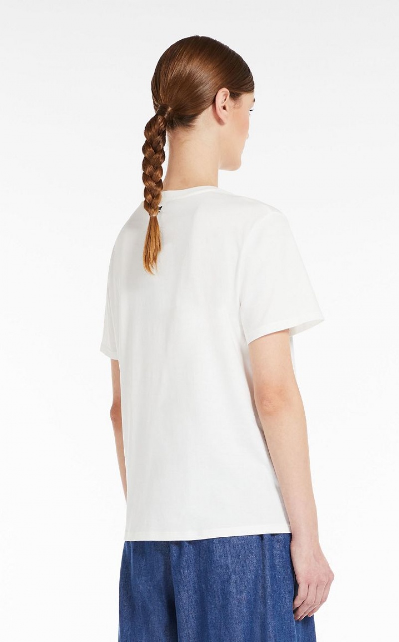 T-shirt Max Mara Printed Jersey Blancas | MMR593636