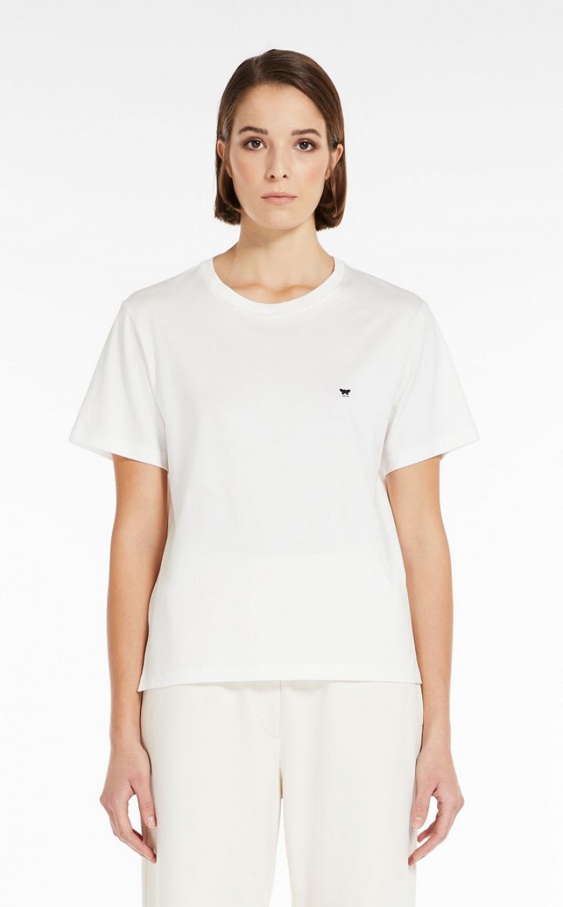 T-shirt Max Mara Round-neck Jersey Blancas | MMR593646